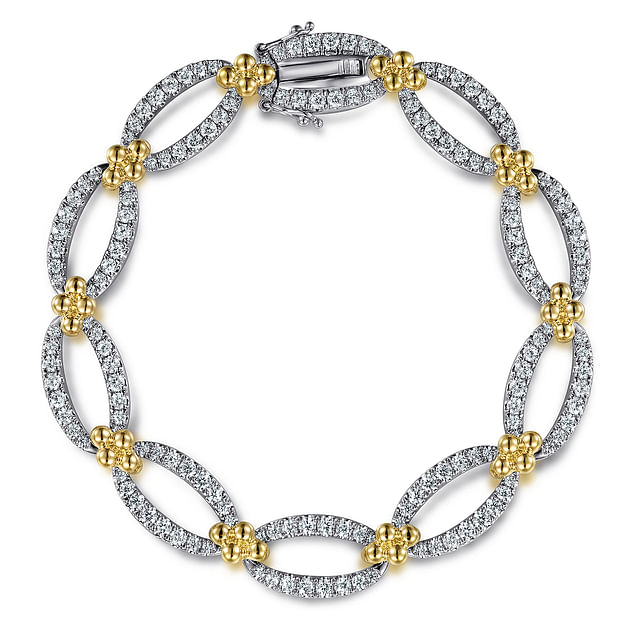 Yellow white gold reversible bracelet, Double Airon