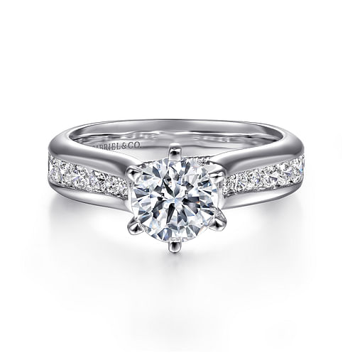 Jessica - 14k White Gold 1 Carat Round Straight Natural Diamond Engagement  Ring @ $3150