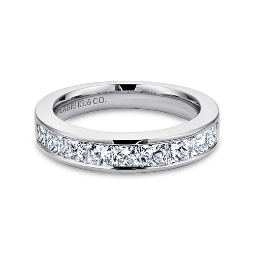 Perugia - 14k White Gold 1.50 Carat Princess Cut Straight Natural Diamond  Anniversary Ring @ $5700