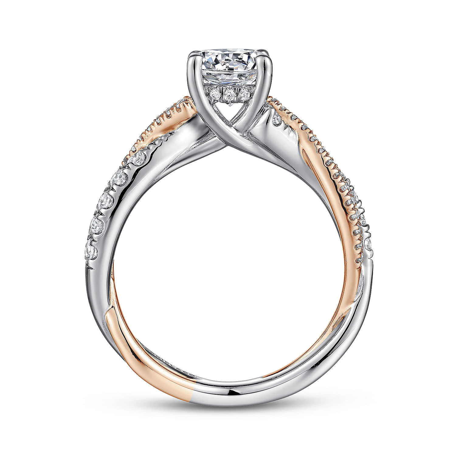 Details about   0.70 CT White Round Diamond Twisted Engagement Ring In 14K Rose Gold Finish 