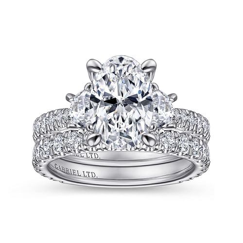 Gold Oval 3 | Engagement Diamond Natural Yasmine Stone - $5900 2 Gabriel Ring & @ 18k White Carat