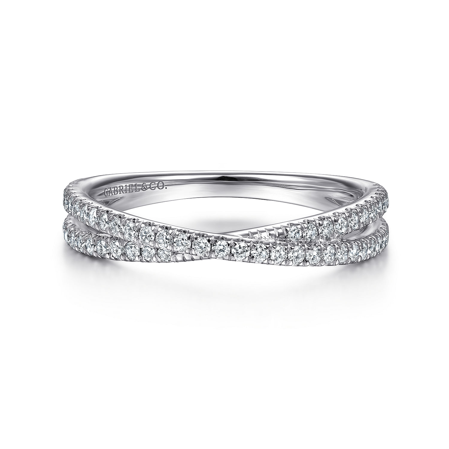 Shop 14K Cross Diamond Stackable Ring | Shop 14k White Gold Rings | Gabriel Co