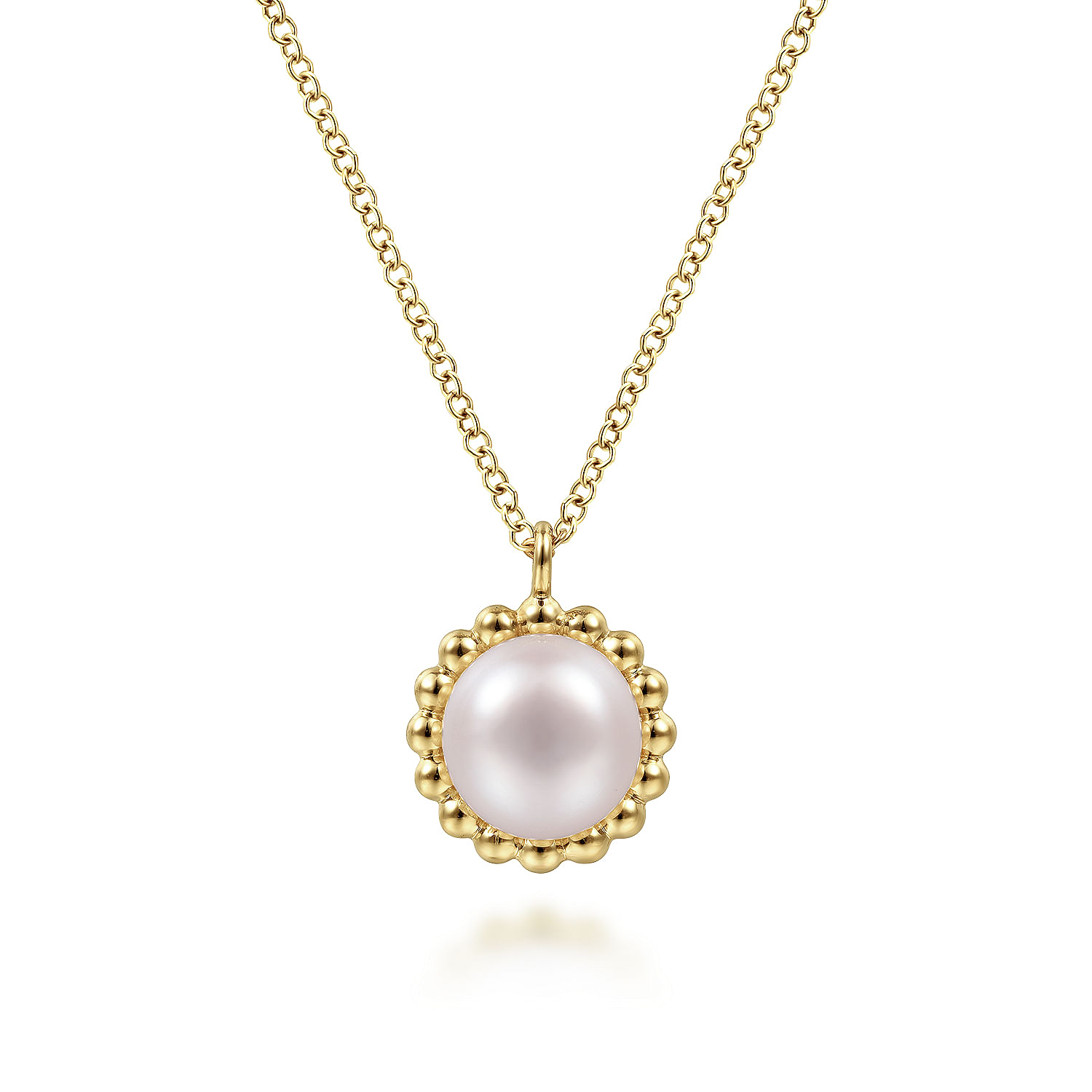 14K Yellow Gold Bujukan Pearl Pendant Necklace