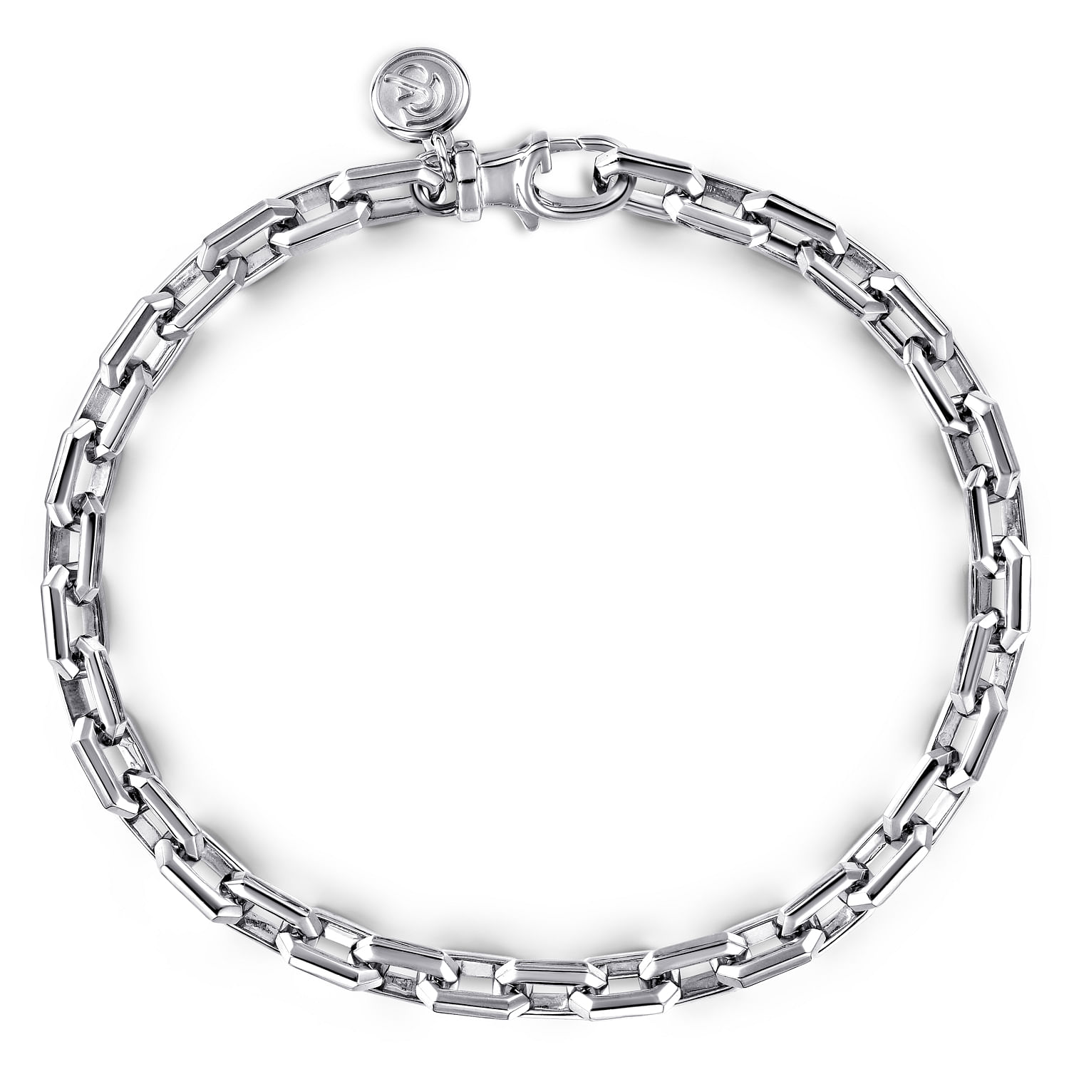 925 Sterling Silver Faceted Chain Bracelet
