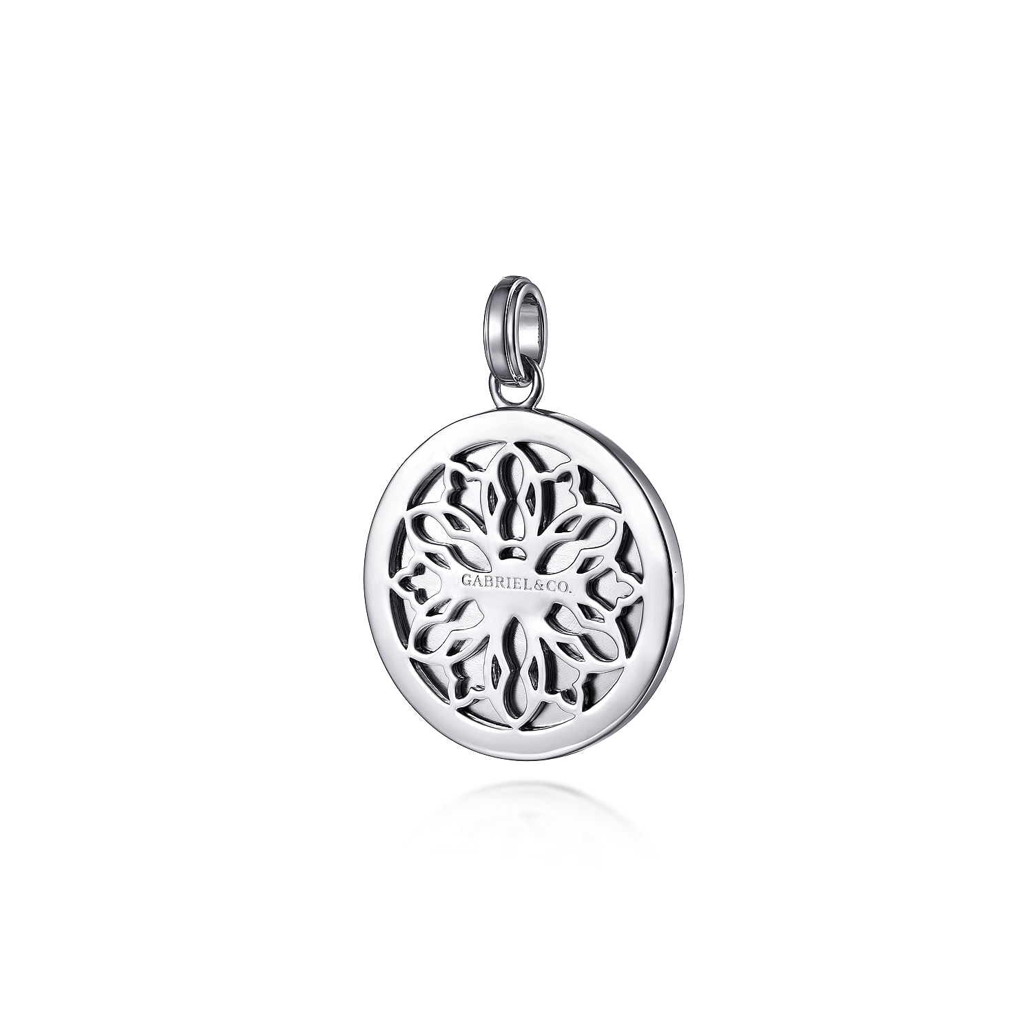 925 Sterling Silver Compass Pendant with Black Spinel
