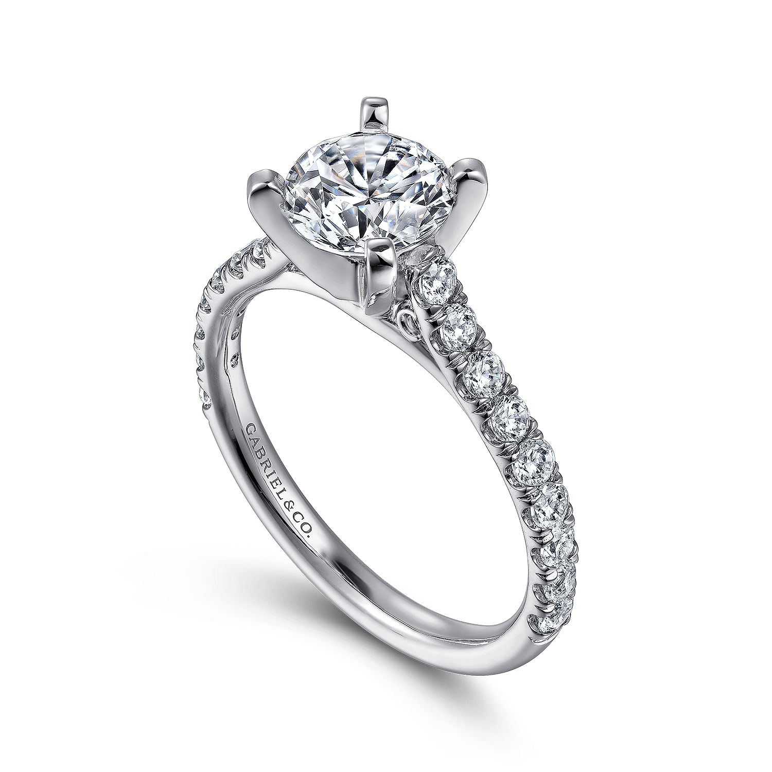 Erica - 14K White Gold Round Diamond Engagement Ring